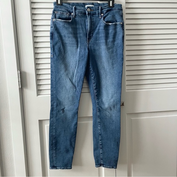 Good American Denim - Good American Good Leg Mid Rise Skinny Jeans Sculpting Denim 8/29 GLCNFH941T
